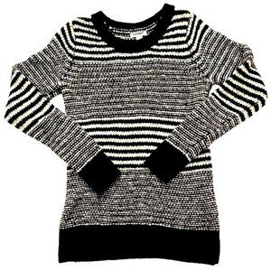 Old Navy Wool Blend Womens Size XS Striped Sweater Black and White